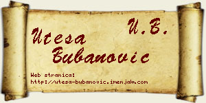 Uteša Bubanović vizit kartica